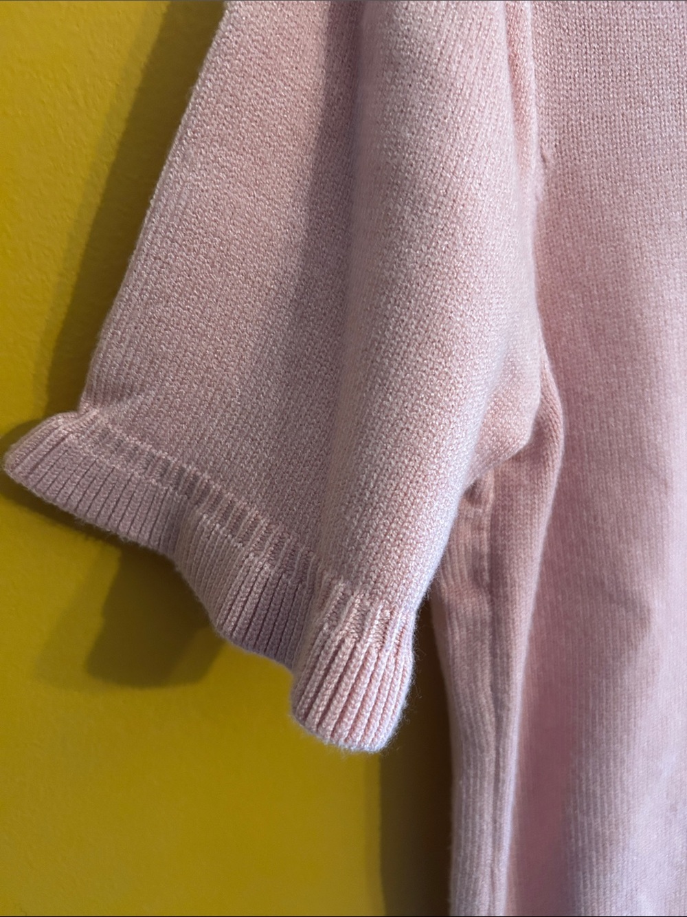 Pink Ruffle Neck Short Sleeve Sweater - Picture 2 of 9